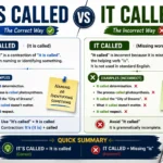 It’s Called vs It Called